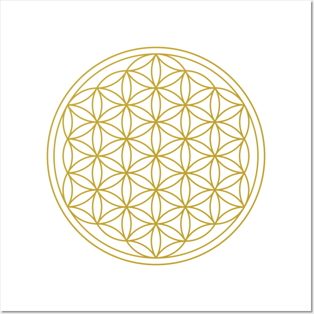 Flower of Life Gold Wall Art by NataliePaskell